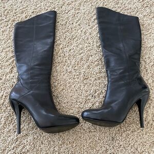 Classiques Entier High Heeled Knee High Boots Genuine Leather/Black Size 7.5